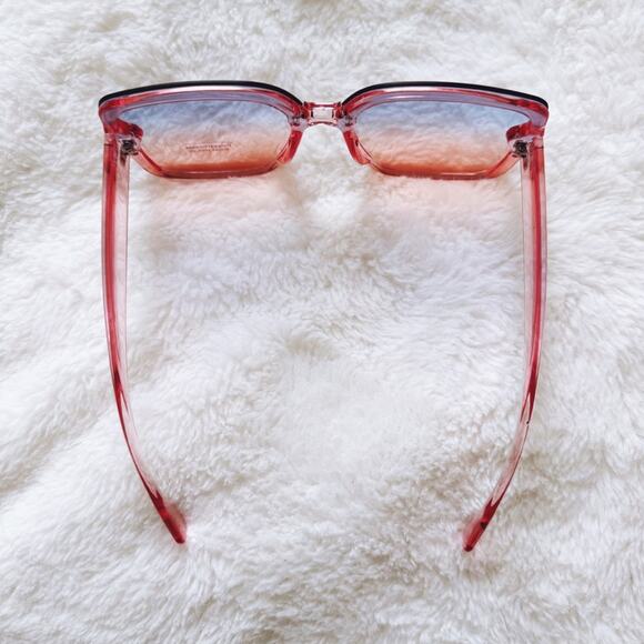 Abby Clear Blue & Pink Square Frame Sunglasses - Picture 8 of 10